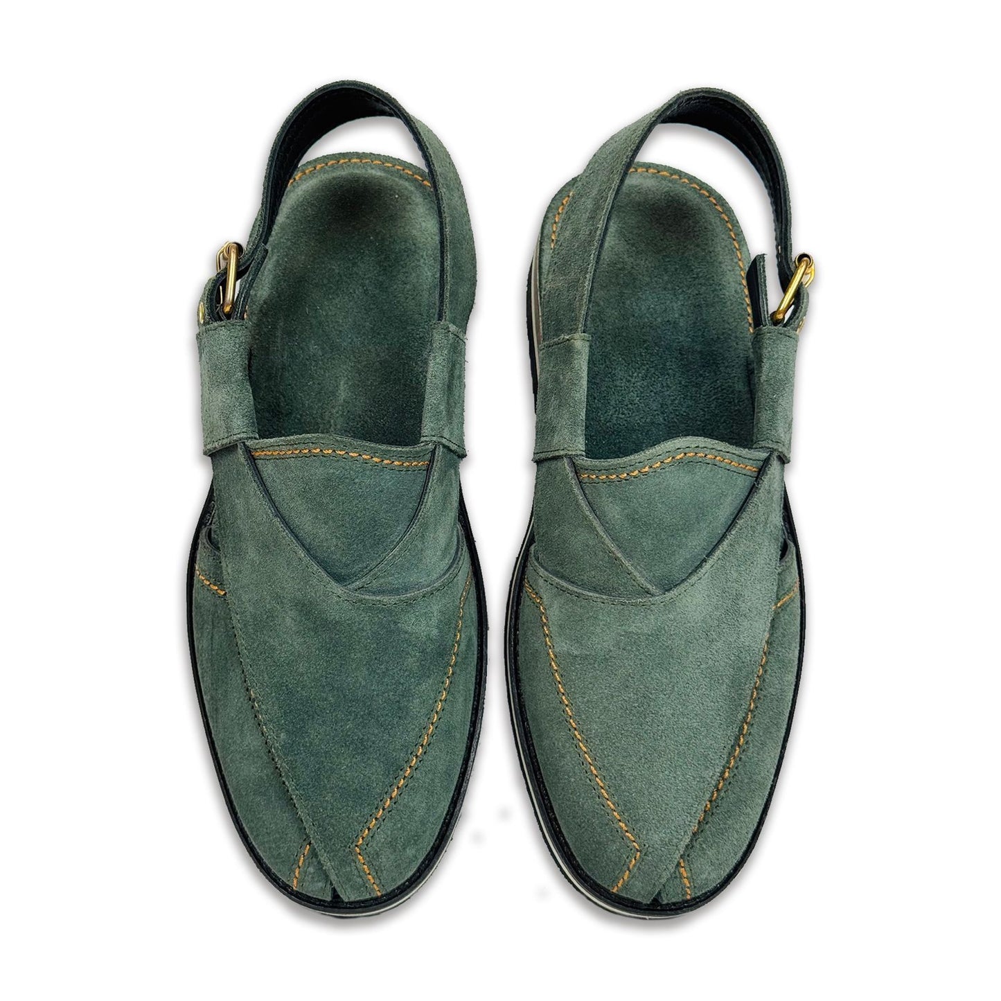 Classic Green Suede Peshawari Chappal – Handcrafted Comfort & Timeless Style