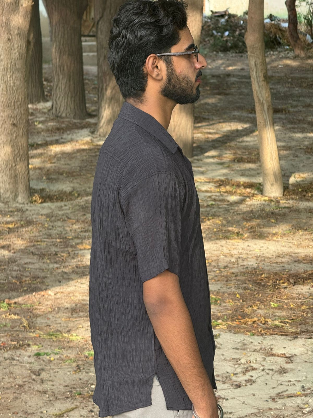 CUBAN COLLAR SHIRT (BLACK)