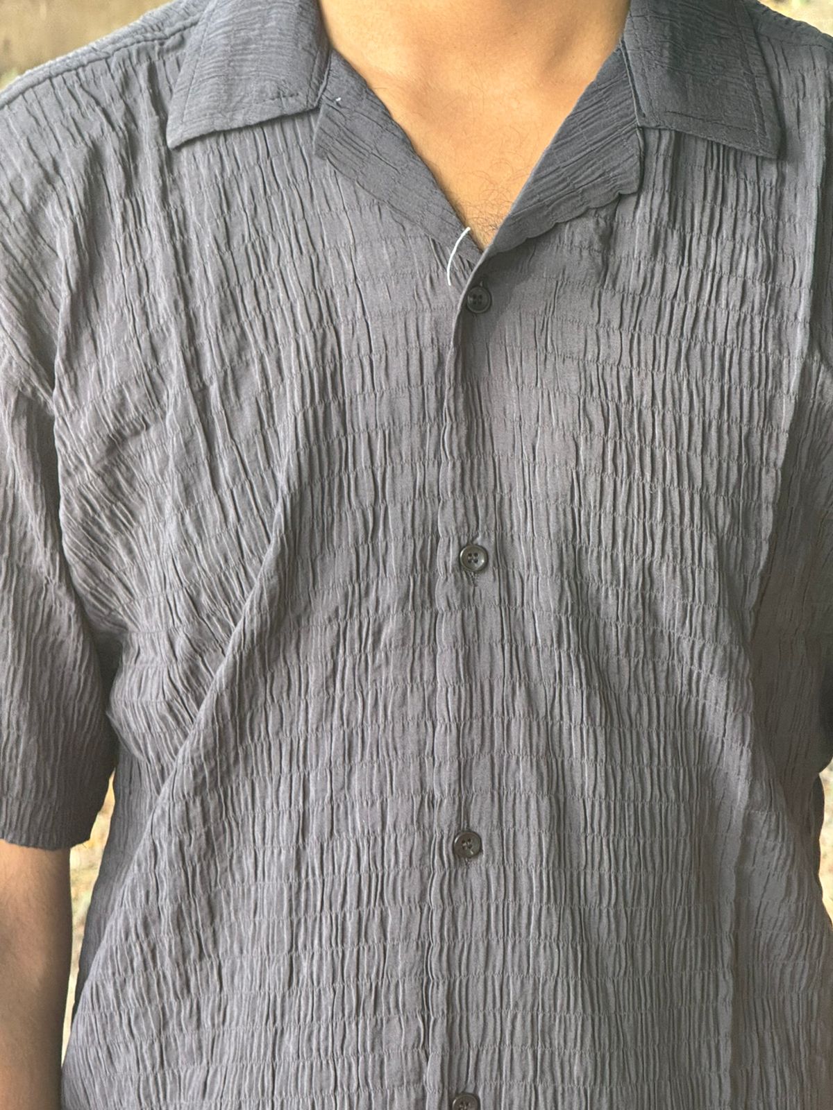 CUBAN COLLAR SHIRT (BLACK)